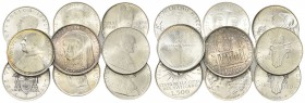 LOTTI. Lotto comprendente n. 9 esemplari di Monete in argento da 500 Lire (8) e 1.000 Lire tra Città del Vaticano, Italia e San Marino. Ag e Æ e Nic.,...