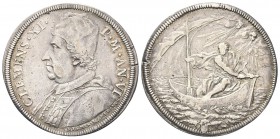 ROMA. Clemente XI (Gian Francesco Albani), 1700-1721. Piastra a. VI. Ag, gr. 31,91. Dr. CLEMENS XI - P M A VI. Busto a s., con camauro, mozzetta e sto...