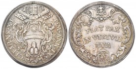 ROMA. Clemente XI (Gian Francesco Albani), 1700-1721. Piastra a. IX. Ag, gr. 31,81. Dr. CLEMENS XI - P M ANN IX. Stemma Albani ovale in cornice barocc...