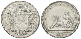 ROMA. Clemente XII (Lorenzo Corsini), 1730-1740. Testone (MDCCXXXVI) 1736. Ag, gr. 8,37 . Dr. Anepigrafe Stemma a targa sormontato da triregno e chiav...