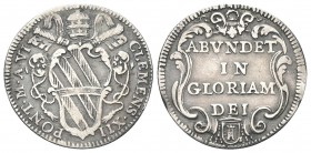 ROMA. Clemente XII (Lorenzo Corsini), 1730-1740. Giulio 1736 a. VI. Ag, gr. 2,60. Dr. CLEMENS XII - PONT M A VI. Stemma, con fasce oblique, sormontato...