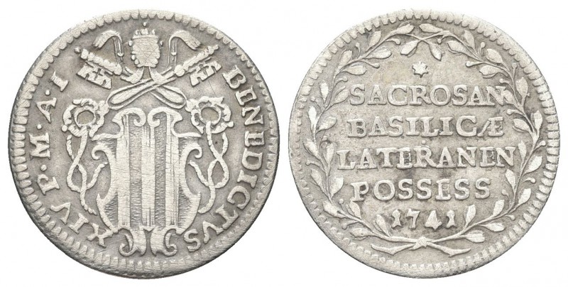 ROMA. Benedetto XIV (Prospero Lorenzo Lambertini), 1740-1758. Grosso del possess...