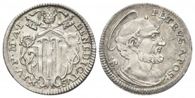 ROMA. Benedetto XIV (Prospero Lorenzo Lambertini), 1740-1758. Grosso 1740 a. I. Ag, gr. 1,37 . Dr. BENEDICTVS - XIV P M A I. temma sormontato da trire...