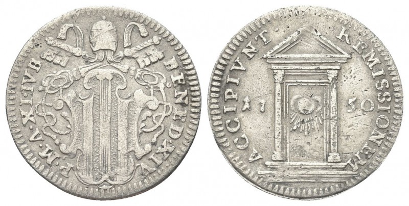 ROMA. Benedetto XIV (Prospero Lorenzo Lambertini), 1740-1758. Grosso 1750 Giubil...