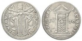 ROMA. Benedetto XIV (Prospero Lorenzo Lambertini), 1740-1758. Grosso 1750 Giubileo a. XI. Ag, gr. 1,28 . Dr. BENED XIV - PON M A XI. Stemma sormontato...