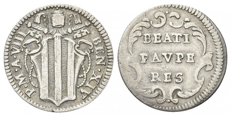 ROMA. Benedetto XIV (Prospero Lorenzo Lambertini), 1740-1758. Mezzo Grosso 1748 ...
