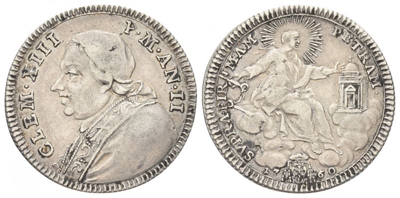 ROMA. Clemente XIII (Carlo della Torre di Rezzonico), 1758-1769. Doppio Giulio 1...