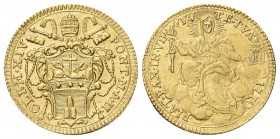 ROMA. Clemente XIV (Gian Vincenzo Antonio Ganganelli), 1769-1774. Zecchino 1770 a II. Au, gr. 3,42. Dr. CLEM XIV - PONT M A II. Stemma sormontato da t...