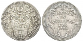 ROMA. Clemente XIV (Gian Vincenzo Antonio Ganganelli), 1769-1774. Grosso 1769 a. I. Ag, gr. 1,32 . Dr. CLEM XIV - PONT M A I. Stemma sormontato da tri...