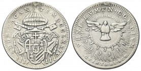 ROMA. Sede Vacante, Camerlengo Card. Carlo Rezzonico, 1774-1775. Quinto di Scudo 1774-1775. Ag, gr. 5,04 . Dr. SEDE VACAN - TE MDCCLXXIV. Stemma a tar...