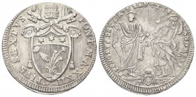 ROMA. Pio VI (Giannangelo Braschi), 1775-1799. Testone 1796 a. XXII. Ag, gr. 7,88. Dr. PIVS SEXTVS - PONT M A XXII. Stemma sormontato da triregno e ch...