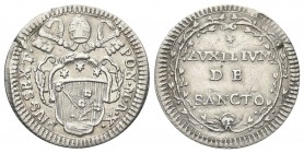 ROMA. Pio VI (Giannangelo Braschi), 1775-1799. Grosso 1785 a. X. Ag, gr. 1,28 . Dr. PIVS SEXT - PON M A X. Stemma ovale sagomato, chiavi con doppi cor...