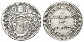 ROMA. Pio VI (Giannangelo Braschi), 1775-1799. Grosso 1788 a. XIII. Ag, gr. 1,33 . Dr. PIVS SEXT - PON M A XIII. Stemma ovale sagomato,chiavi con dopp...