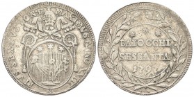 ROMA. Pio VI (Giannangelo Braschi), 1775-1799. 60 Baiocchi 1797 a. XXIII. Ag, gr. 16,91 . Dr. PIVS SEXTVS PONT - MAXIMVS ANNO XXIII. Stemma ovale sorm...