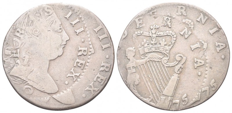IRLANDA. Giorgio III, 1760-1820. Curiosità / errore di conio: Half Penny 1775. Æ...