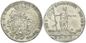 MALTA. Emmanuel Pinto de Fonseca, 1741-1773. 30 Tarì 1757, Valletta. Ag, gr. 25,78. Dr. Stemma coronato. Rv. Cristo redentore. Dav. 1600; Restelli 67....