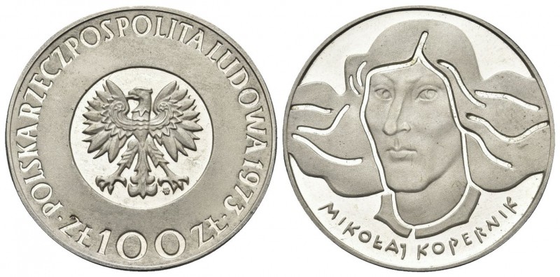 POLONIA. Repubblica Popolare, 1945-1989. 100 Zloty 1973. Ag, gr. 16,44. Dr. Aqui...