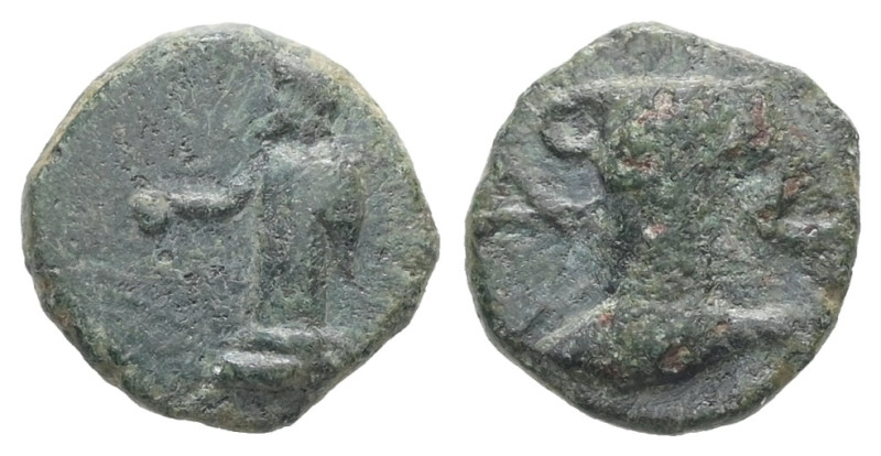 Kings of Thrace. Adhyras. AE. 1.12 g. - 10.58 mm. Early 4th century BC.
Obv.: S...