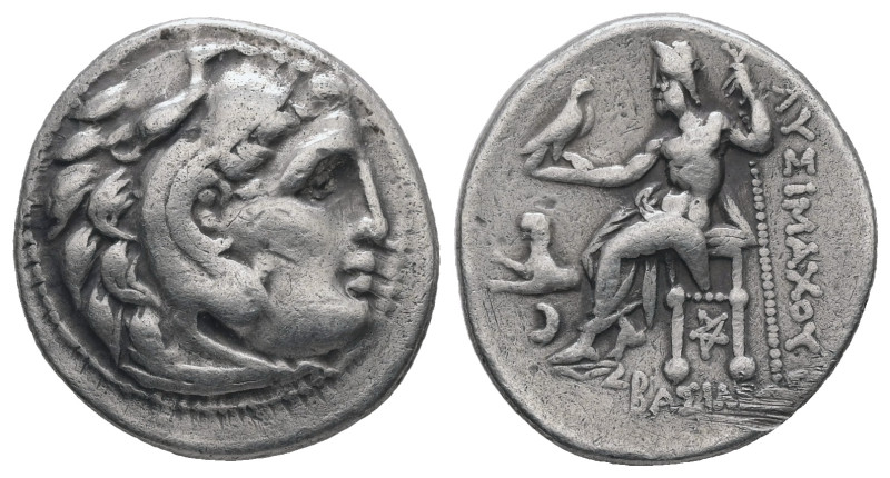 Kings of Thrace (Macedonian). Lysimachos. AR Drachm, 4.00 g 18.77 mm. 305-281 BC...