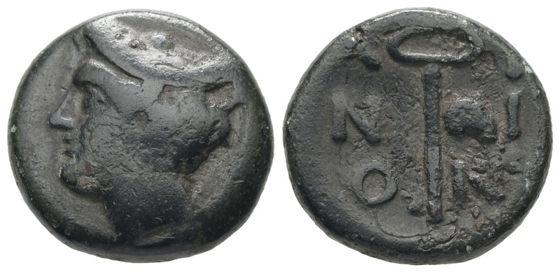 Thrace. Ainos. Ae, 8.34 g 20.40 mm. Late 4th century-early 3rd century BC.
Obv: ...