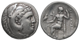 Kings of Macedon, Alexander III 'the Great'. AR Drachm, 4.09 g. - 17.96 mm. 336-323 BC. Uncertain mint in Macedonia or Greece.
Obv.: Head of Herakles ...