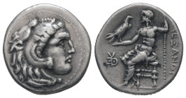 Kings of Macedon, temp. Philip III – Lysimachos. AR Drachm, 4.18 g 18.43 mm. Circa 323-280 BC. In the name and types of Alexander III. Uncertain mint ...