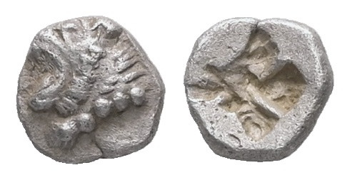 Asia Minor, uncertain mint. AR Tetartemorion. 0.12 g. - 4.69 mm. Circa 6th-5th c...