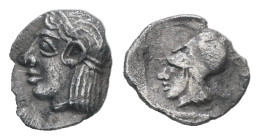 Asia Minor. Uncertain mint (Lampsakos?). AR, Tetartemorion. 0.17 g 7.18 mm. Circa 510-490 BC.
Obv.: Archaic style head of female(?) or Apollo left, we...