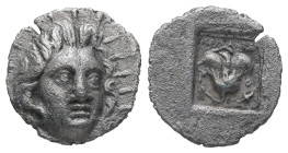 Caria, Rhodes. AR Hemidrachm, 1.17 g 13.39 mm. Circa 3rd-2nd century BC. Unclear magistrate name.
Obv: Radiate head of Helios facing slightly right.
R...