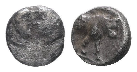 Caria, Uncertain mint. AR Tetartemorion ? 0.17 g 5.97 mm. Circa 500-450 BC. 
Obv...