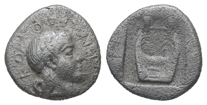 Ionia, Kolophon. AR Diobol, 1.22 g 11.17 mm. Circa 450-410 BC.
Obv: KOΛOΦΩNION....