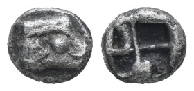 Ionia, Phokaia. AR Hemiobol, 0.36 g 6.29 mm. Circa 525/0-500 BC.
Obv: Head of seal right.
Rev: Incuse square punch.
Ref: Winterthur 3099; SNG Kayhan 1...