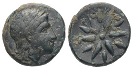 Mysia, Gambrion. AE. 3.81 g. - 16.90 mm. ca. 4th century BC.
Obv.: Laureate head of Apollo right.
Rev.: Γ - Α - Μ. Star of twelve rays.
Ref.: SNG Fran...