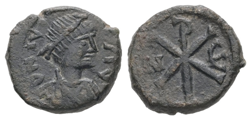 Justin I (?), AD 518-527. AE, Pentanummium. 2.18 g. 13.20 mm. Constantinople.
Ob...