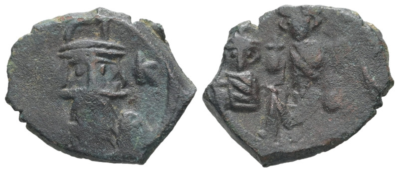 Constans II, Constantine IV, Heraclius and Tiberius, AD 641-668. AE, Follis. 3.8...