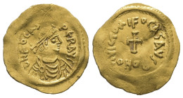 Phocas, AD 602-610. AV, Tremissis. 1.46 g. 16.49 mm. Constantinople.
Obv: DNFOCAS-PERAVC. Bust of Phocas, pearl-diademed, draped, cuirassed, right.
...
