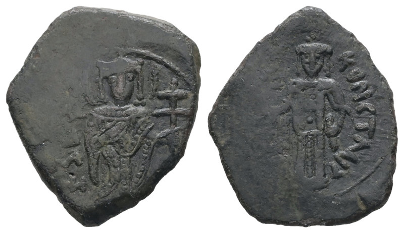Latin Rulers of Thessalonica, 1204-1261 AD. AE, Half Tetarteron. 2.45 g. 19.55 m...