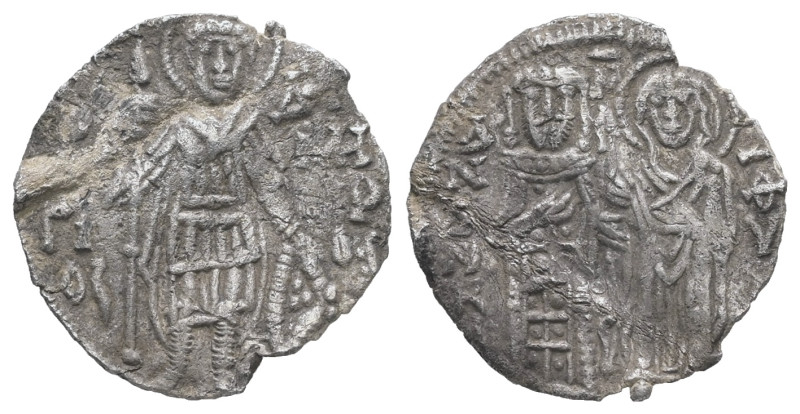 Andronicus III Paleologus, AD 1328-1341. AR, Half Basilikon. 0.88 g. 16.05 mm. C...