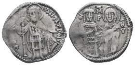 Andronicus III Paleologus, AD 1328-1341. AR, Half Basilikon. 1.03 g. 18.91 mm. Constantinople.
Obv: [OAΓI]OC – ΔHMHTΡ. St. Demetrios standing, nimbate...