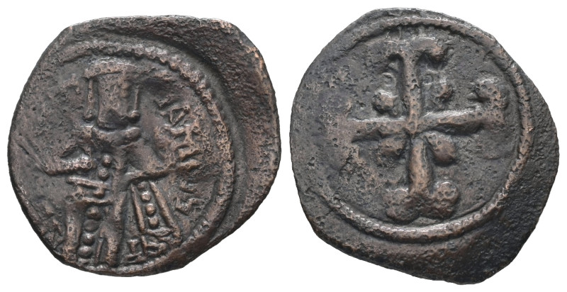 Andronicus III Palaeologus, AD 1328-1341. AE, Assarion. 1.54 g. 21.47 mm. Consta...