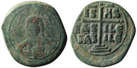Anonymous attributed to Romanus III (AD 1028-1034). Constantinople.
AE Follis (30mm, 11,02g)