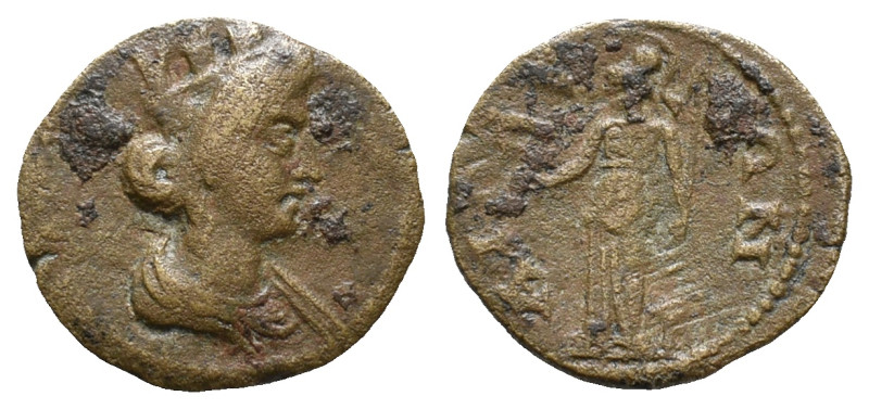 Aeolis, Aegae, c. 2nd-3rd century AD. Æ (19mm, 2.49g). Turreted and draped bust ...