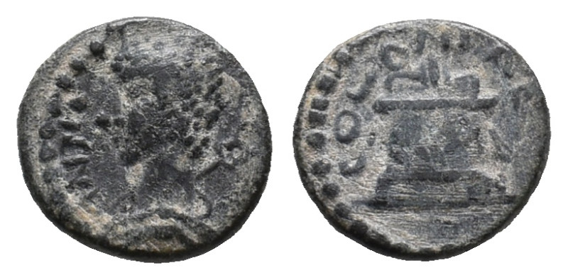 Pisidia, Antioch. Antonine Era (AD 138-192). Æ (12mm, 1.35g). Bareheaded and dra...