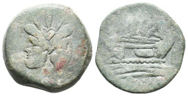 L. Cornelius Cinna, Rome, 169-158 BC. Æ As (30mm, 26.77g). Laureate head of bearded Janus. R/ Prow of galley r.; CINA above. Crawford 178/1. Good Fine...