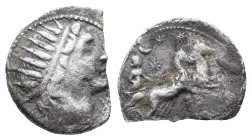 Man. Aquillius, Rome, 109-108 BC. AR Denarius (20mm, 2.93g). Radiate head of Sol r. R/ Luna driving galloping biga r., holding reins in both hands; cr...