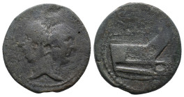 Sextus Pompey, Sicilian mint, 43-36 BC. Æ As (31mm, 16.69g). Laureate head of Janus with features of Pompey the Great. R/ Prow of galley r. Crawford 4...
