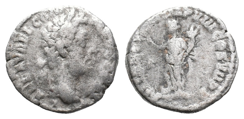 Commodus (177-192). AR Denarius (17mm, 2.82g). Rome. Laureate head r. R/ Liberal...