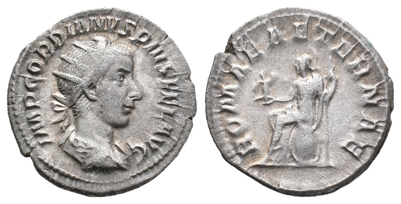 Gordian III (238-244). AR Antoninianus (22mm, 4.09g). Rome, AD 239. Radiate, dra...