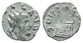 Barbarous Radiate, imitating Divus Claudius II (16mm, 1.10g). Radiate head r. R/ Fire altar. VF