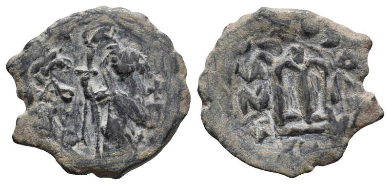 Constans II (641-668). Æ 40 Nummi (26mm, 5.27g). Constantinople. Constans standi...